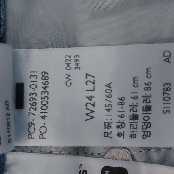 Levi's RIBCAGE STRAIGHT ANKLE CROPPED DISTRESSED JEANS Blue Size 24 - Picture 10 of 16